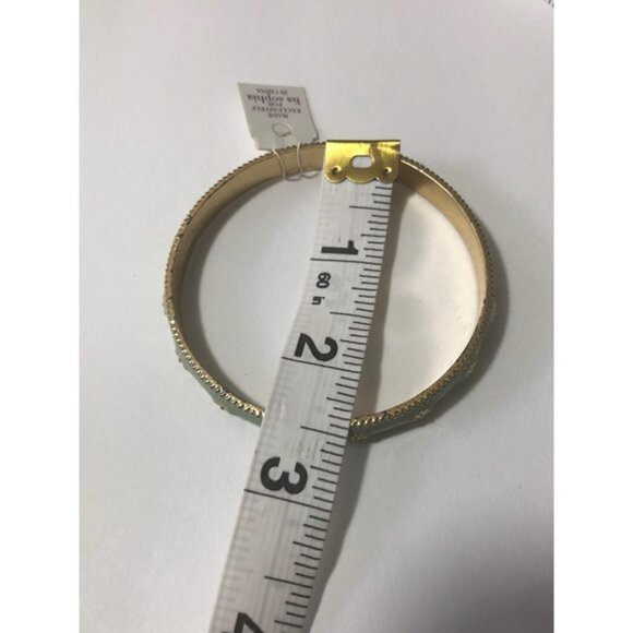 Lia Sophia Palisades Ice Capades Light Green Bangle Small Satin Matte Gold Tone - Picture 6 of 7